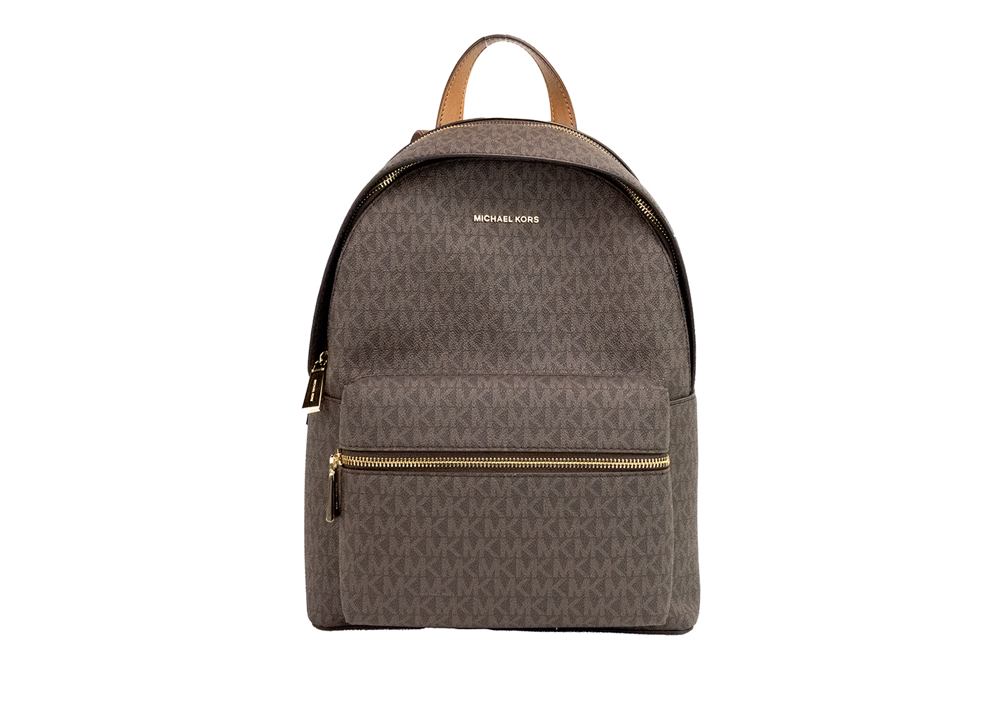 MICHAEL KORS Sally Medium Brown Signature PVC 2-in-1 Tablet Case Backpack Bag